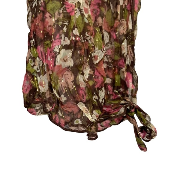 Hale Bob Silk Sheer Y2K Floral Long sleeve Blouse Size XS - Picture 6 of 9